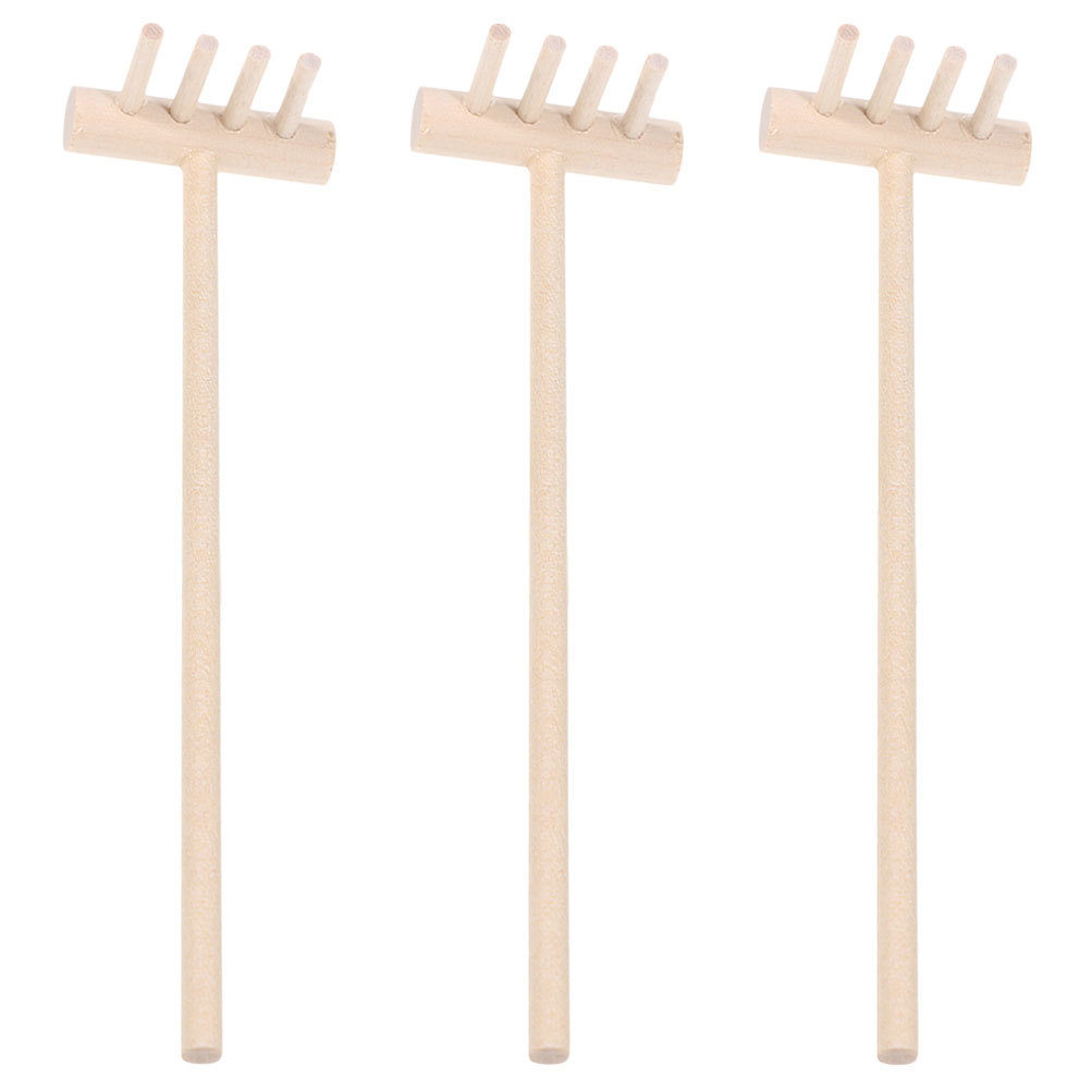 3pcs Bamboo Mini Rake Set For  - огляд і ціна Gardening Tools Combo